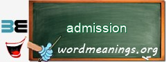 WordMeaning blackboard for admission